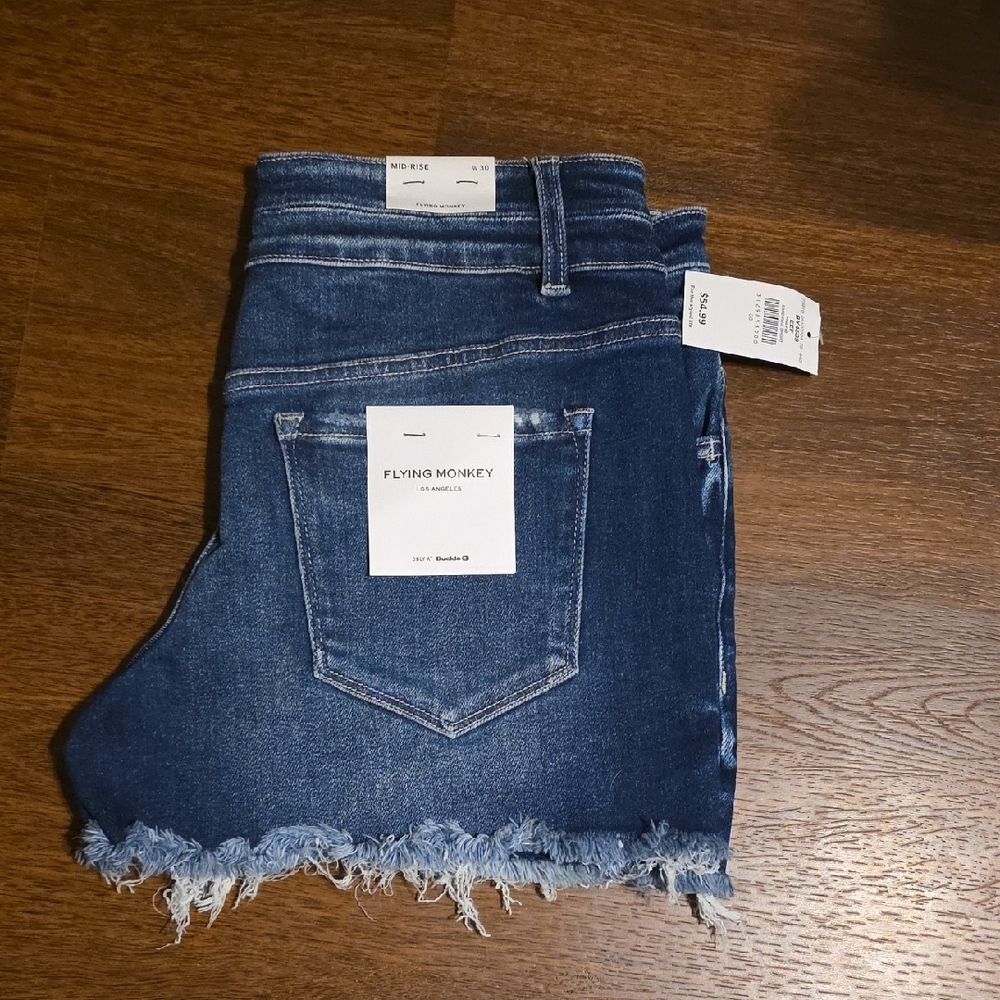 Flying Monkey Dark Blue Denim Shorts